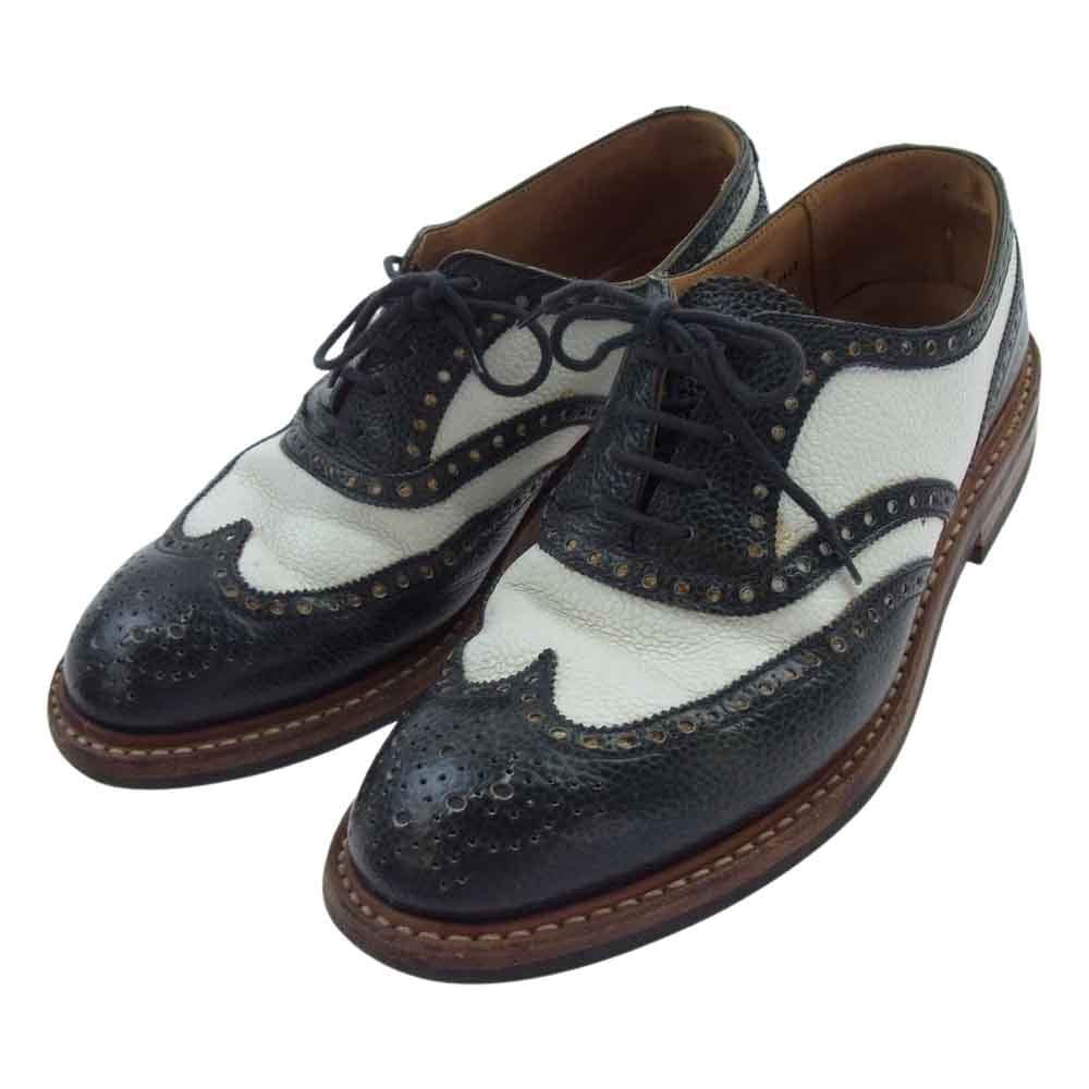CROCKETT&JONES クロケットアンドジョーンズ ドレスシューズ 8048 GERRARD 6 ジェラード フルブローグ グレインレザー ウィングチップ レザー シューズ ホワイト系 ブラック系 6【中古】