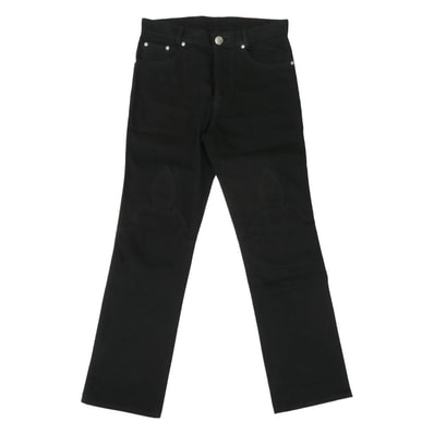 CHROME HEARTS クロムハーツ(原本無) デニムパンツ OLD FLEURKNEE DNM PANTS フレアニー スクロールラベル ホースシューボタン 5P デニムパンツ ジーンズ ブラック系 30R【中古】