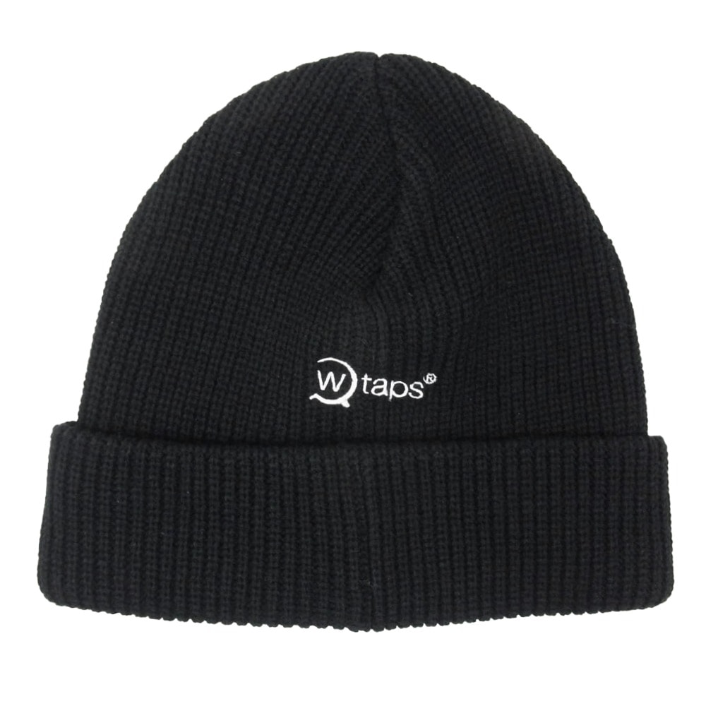 WTAPS ダブルタップス ニットキャップ 21AW 212MADT-HT02 BEANIE ビーニー ロゴ ニット帽 ブラック系 X00【美品】【中古】