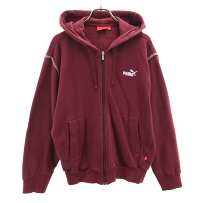PUMA プーマ 長袖 ジップパーカー S ボルドー