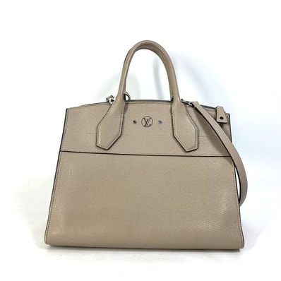 ルイヴィトン LOUIS VUITTON シティ スティーマー MM M53017 肩掛け ショルダーバッグ 2WAY ハンドバッグ カーフスキン ガレ グレー