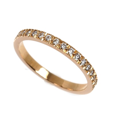 TIFFANY&Co. ティファニー K18PG ピンクゴールド ハーフエタニティ リング・指輪 ダイヤモンド 13号 2.4g レディース【中古】