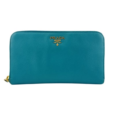 プラダ PRADA 長財布 サフィアーノ ラウンドファスナー ブルー