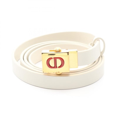 ディオール Dior CDロゴ ベルト 衣料品 レザー レディース ホワイト系 【中古】