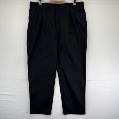 古着 ディッキーズ Dickies パンツ ワーク 2タック ツールポケット 大きいサイズ ワンポイント ジップ w40 L32 ブラック系 メンズ