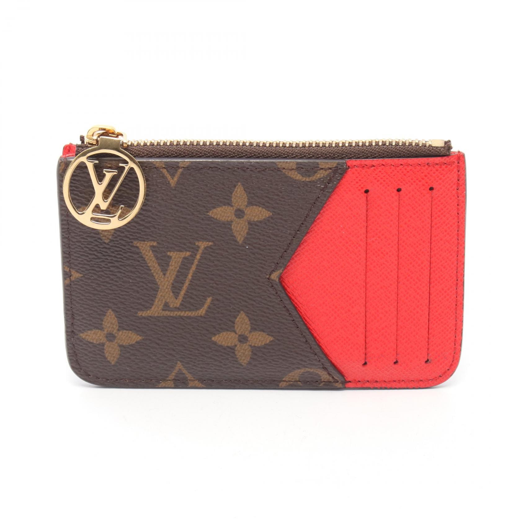 ルイ・ヴィトン LOUIS VUITTON ポルトカルト ロミー コインケース 財布 レザー PVC モノグラム ルージュ レディース ブラウン系 / レッド系 M81881 【中古】