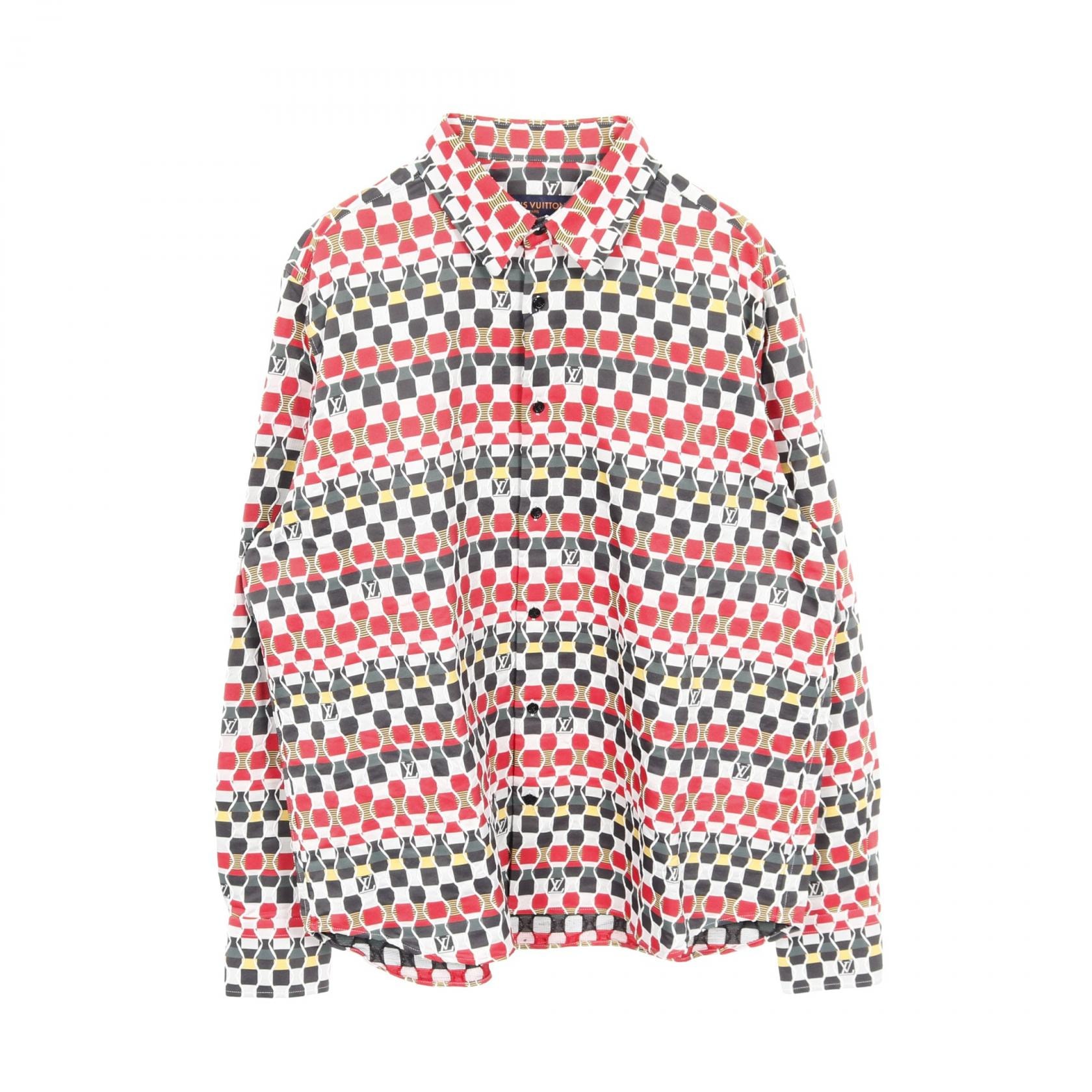 ルイ・ヴィトン LOUIS VUITTON Amen Break ジャカードレギュラーフィット 衣料品 トップス ポリエステル レッド メンズ レッド系 / マルチカラー 【中古】