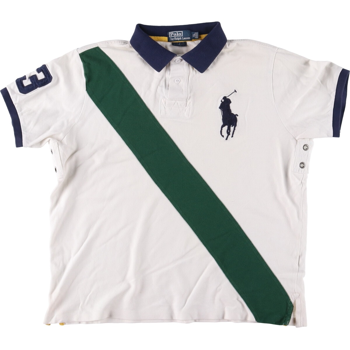 古着 ラルフローレン Ralph Lauren POLO by Ralph Lauren CUSTOM FIT ビッグポニー 半袖 ラガーシャツ メンズXL相当/eaa536972