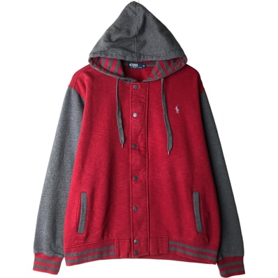 古着 ラルフローレン Ralph Lauren POLO by Ralph Lauren ツートン スウェットフルジップパーカー メンズXL相当/eaa615106