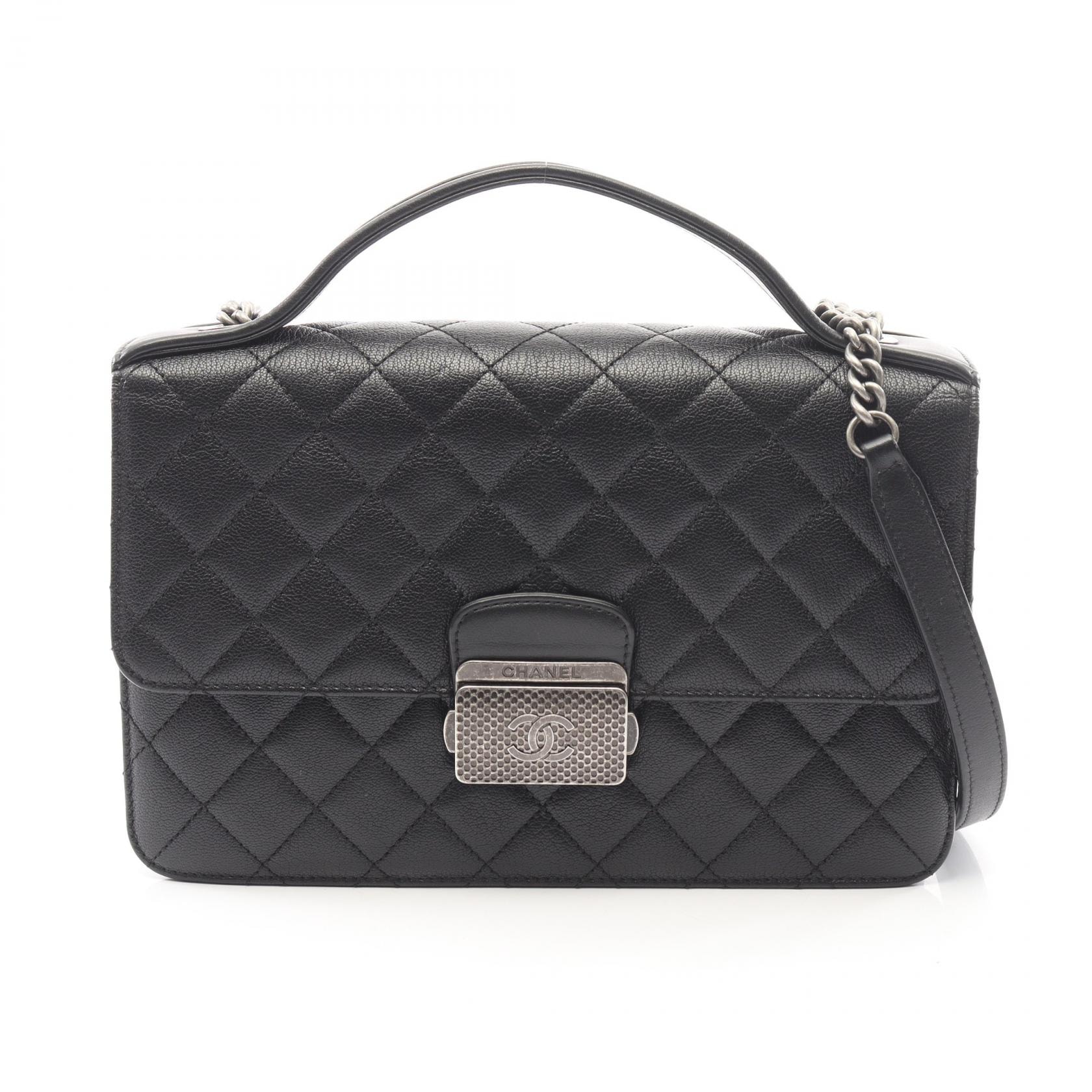 シャネル CHANEL CCユニバーシティ マトラッセ ショルダーバッグ バッグ レザー グレインドカーフレザー レディース ブラック系 A93536 【中古】