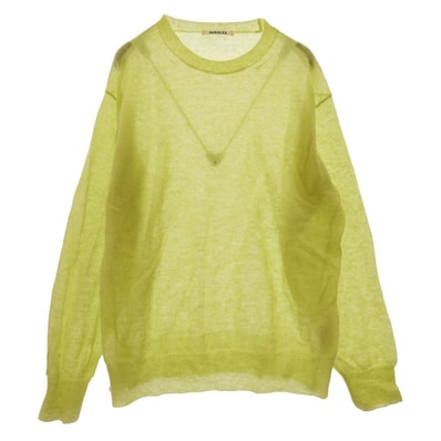 AURALEE オーラリー ニット 25SS A25SP02FG Kid Mohair Sheer Knit P/O キッドモヘア シアー ニット プルオーバー ライトグリーン系 4【中古】