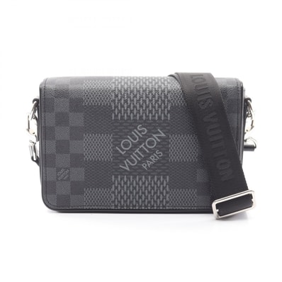 ルイ・ヴィトン LOUIS VUITTON ステュディオ メッセンジャー 3D ショルダーバッグ バッグ PVCコーティングキャンバス レザー ダミエ・グラフィット メンズ ブラック系 N50013 【中古】