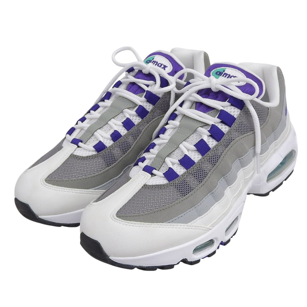 ナイキ 新品同様 WMNS AIR MAX95 OG Big Bubble Grape シューズ スニーカー メンズ ホワイト グレー パープル 28cm HJ5996-100 11(US)