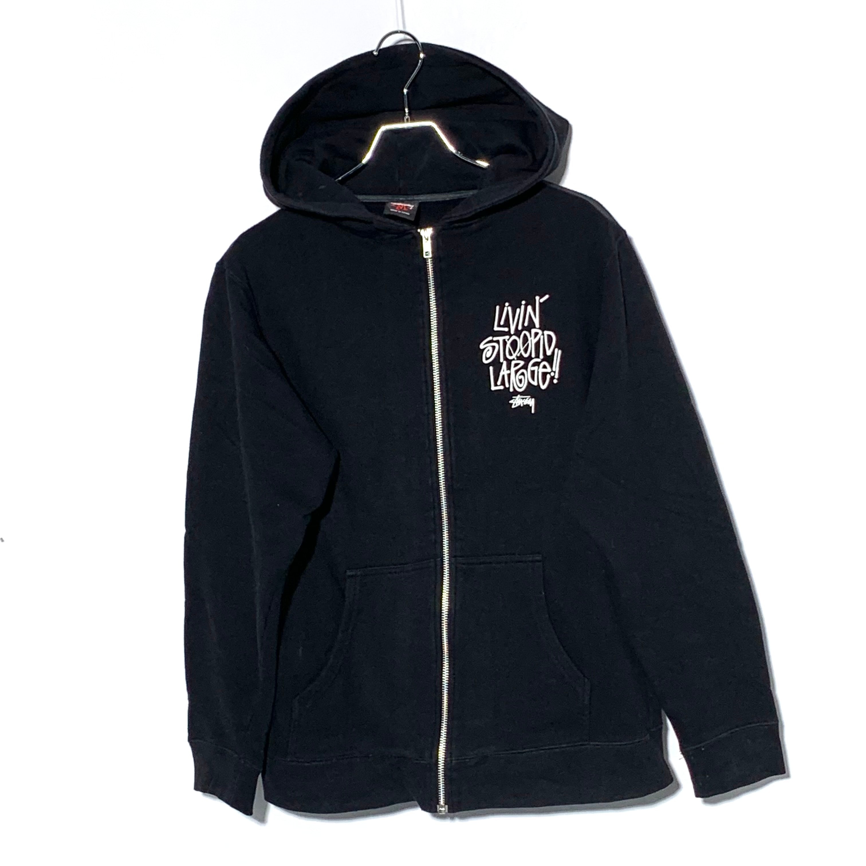 Stussy Zip Hoodie, Diamond Stock Logo  Black