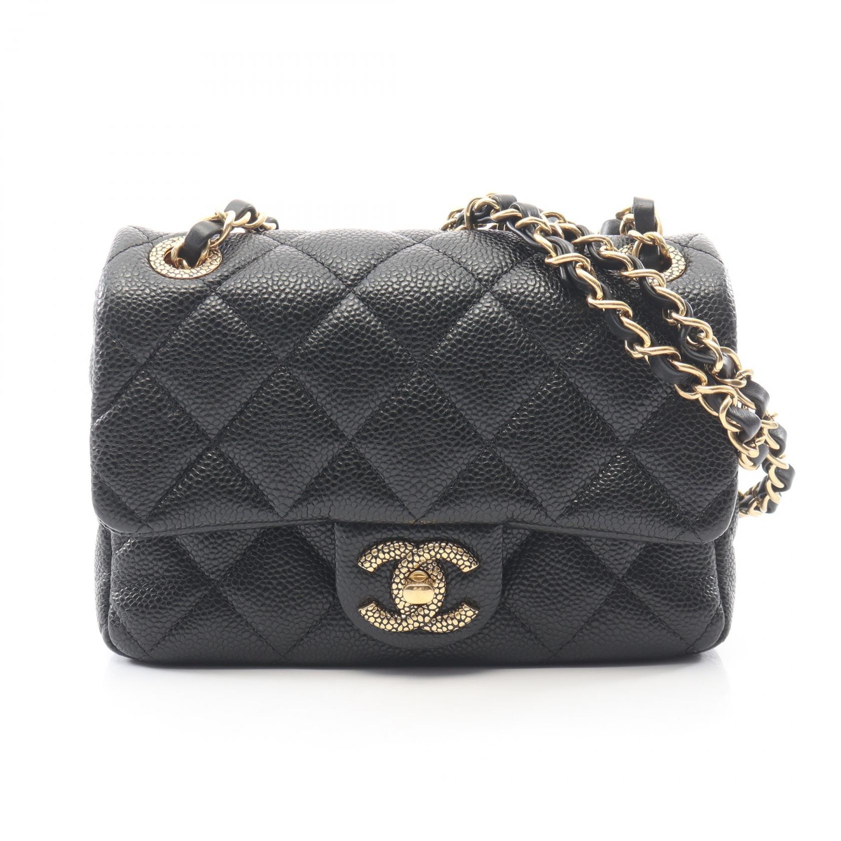 シャネル CHANEL ミニマトラッセ CCスネーク ショルダーバッグ バッグ キャビアスキン(グレインドカーフ) レディース ブラック系 【中古】