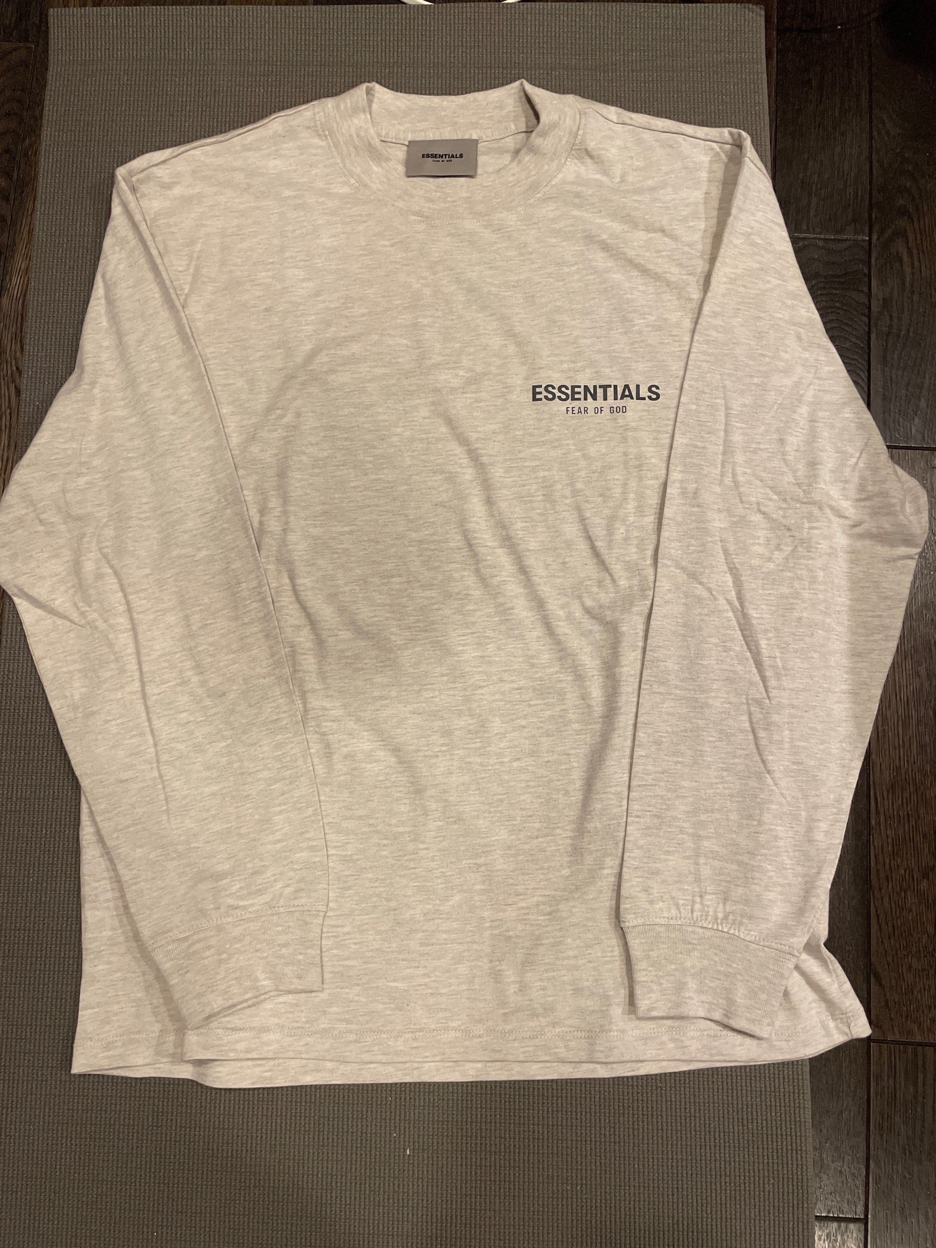 FEAR OF GOD ESSENTIALS LS TEE "Light Heather Oatmeal"