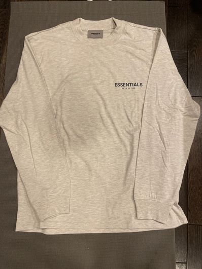FEAR OF GOD ESSENTIALS LS TEE "Light Heather Oatmeal"