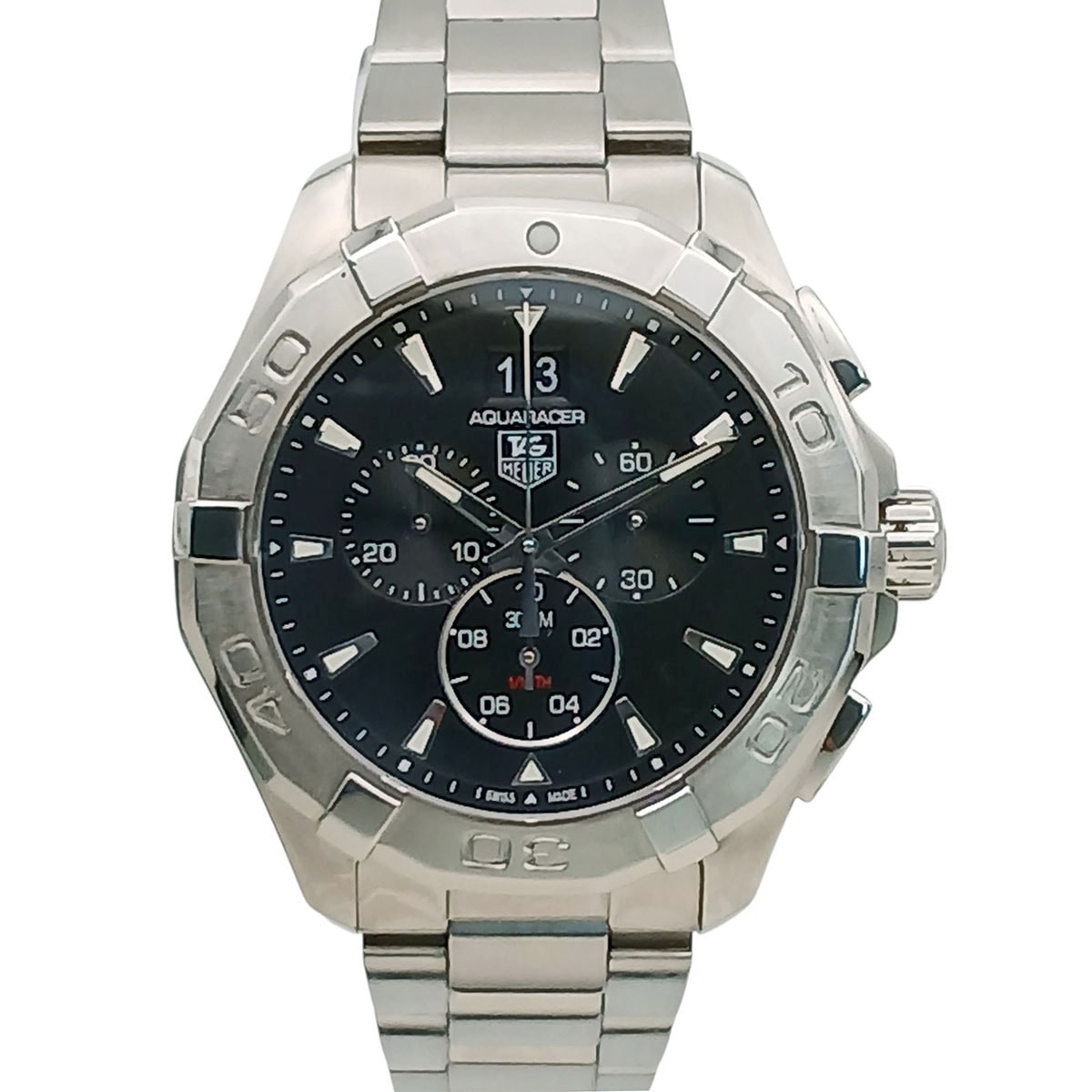 TAG HEUER タグホイヤー アクアレーサー クロノグラフ クォーツ 腕時計 CAY1110-0 ステンレススチール シルバー  メンズ【中古】