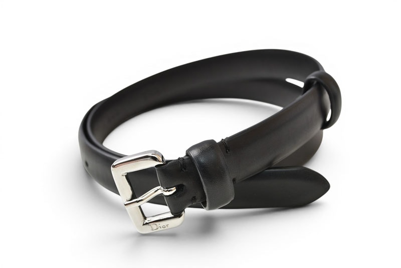 ディオール ベルト Christian Dior レディース レザー ブラック/シルバー金具 ビジネス/フォーマル【中古】