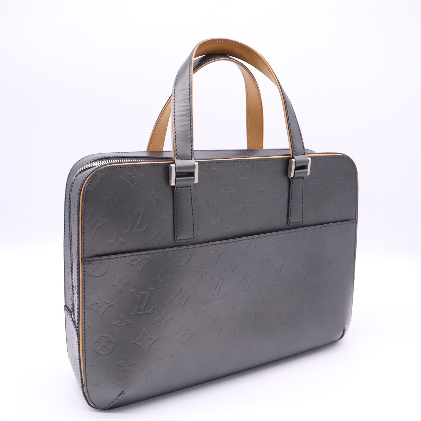 美品 LOUIS VUITTON ルイ・ヴィトン モノグラム マット マルデン M55135 ハンドバッグ グレー カーフレザー レディース