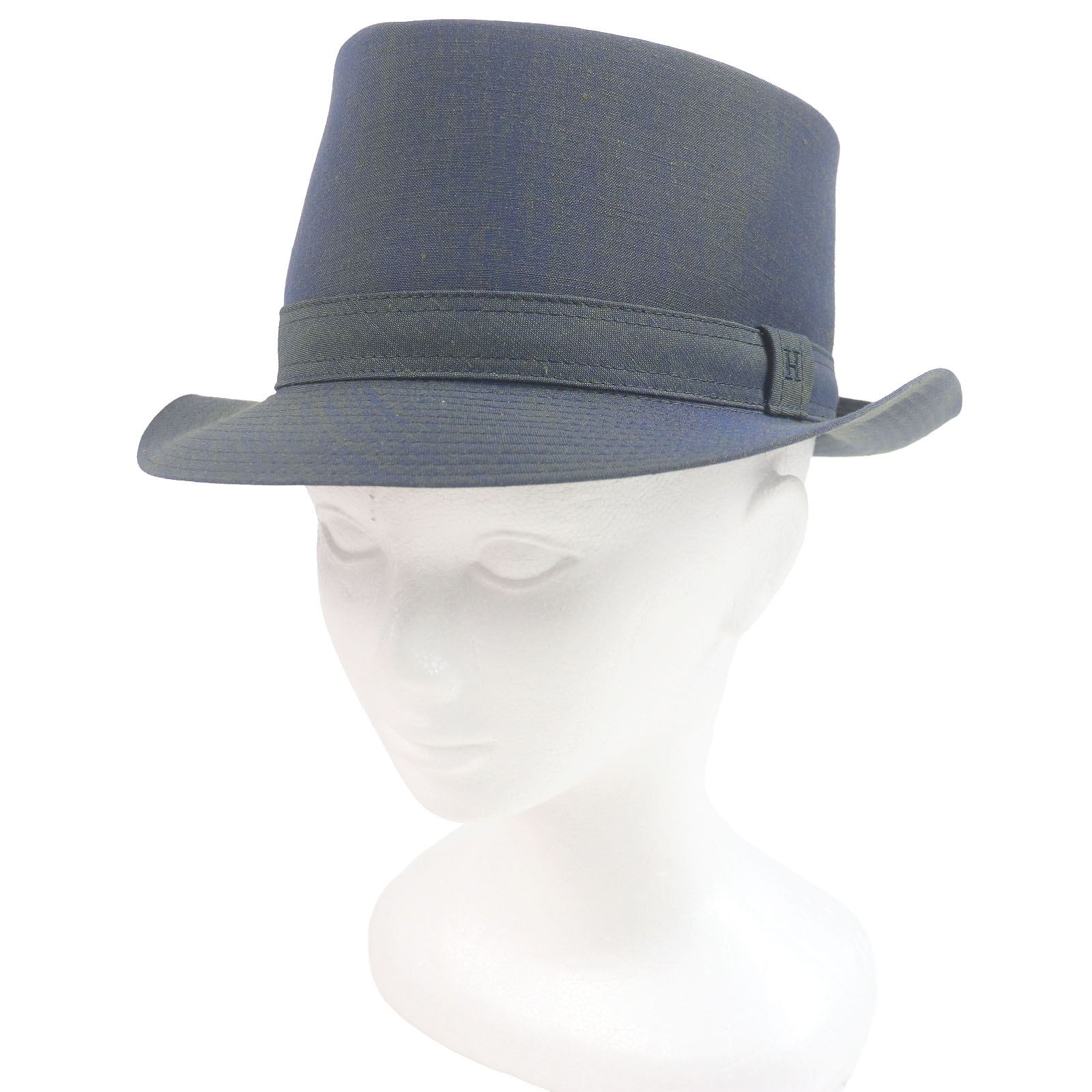 極美品 エルメス
 ハット ブルー系 メンズ 59