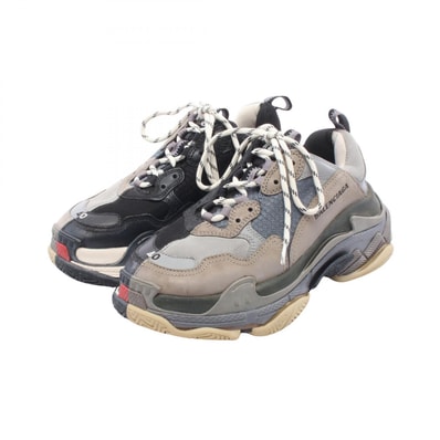 バレンシアガ BALENCIAGA Triple S Split トリプル S スプリット スニーカー 靴 レザー レザー ファブリック メンズ ブラック系 / グレー系 / マルチカラー 533891 【中古】