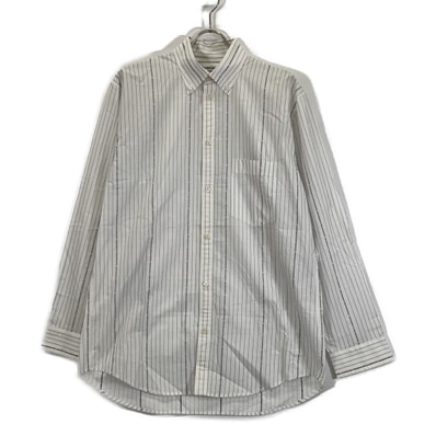 バレンシアガ 658956 ホワイト ロゴ刺繍 長袖シャツ ボタンダウン 34