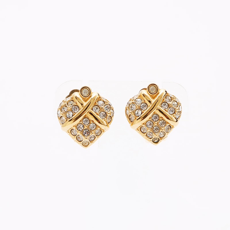 【クリスマス特別価格】 ディオール Dior ビンテージ ラインストーン イヤリング【中古】