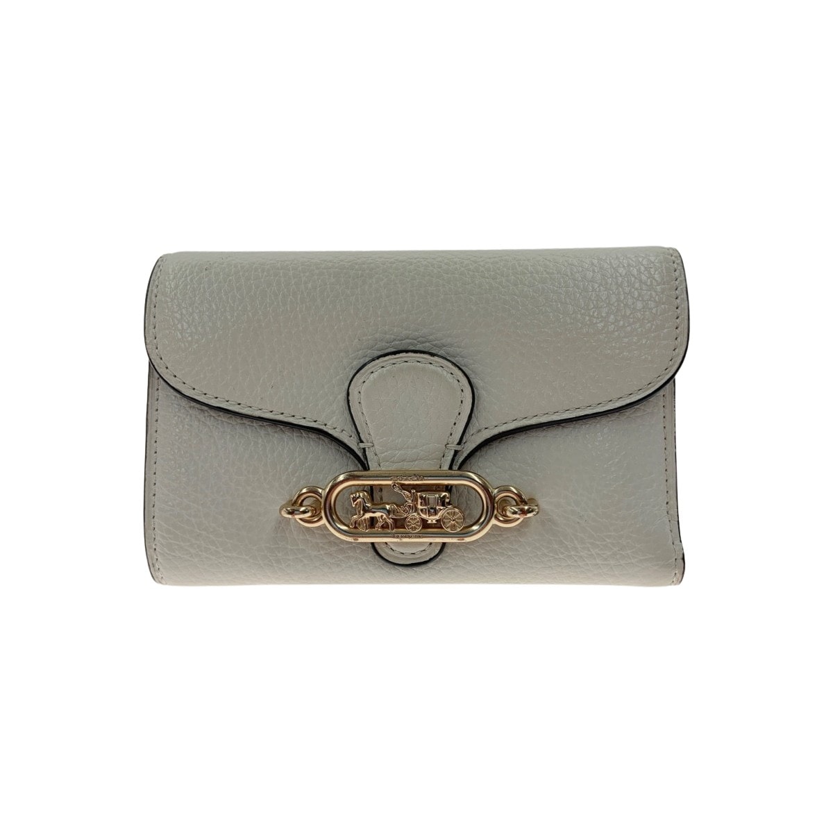 〇〇COACH コーチ ペブルド レザー ミディアム エンベロープ ウォレット 三つ折り財布 F88099