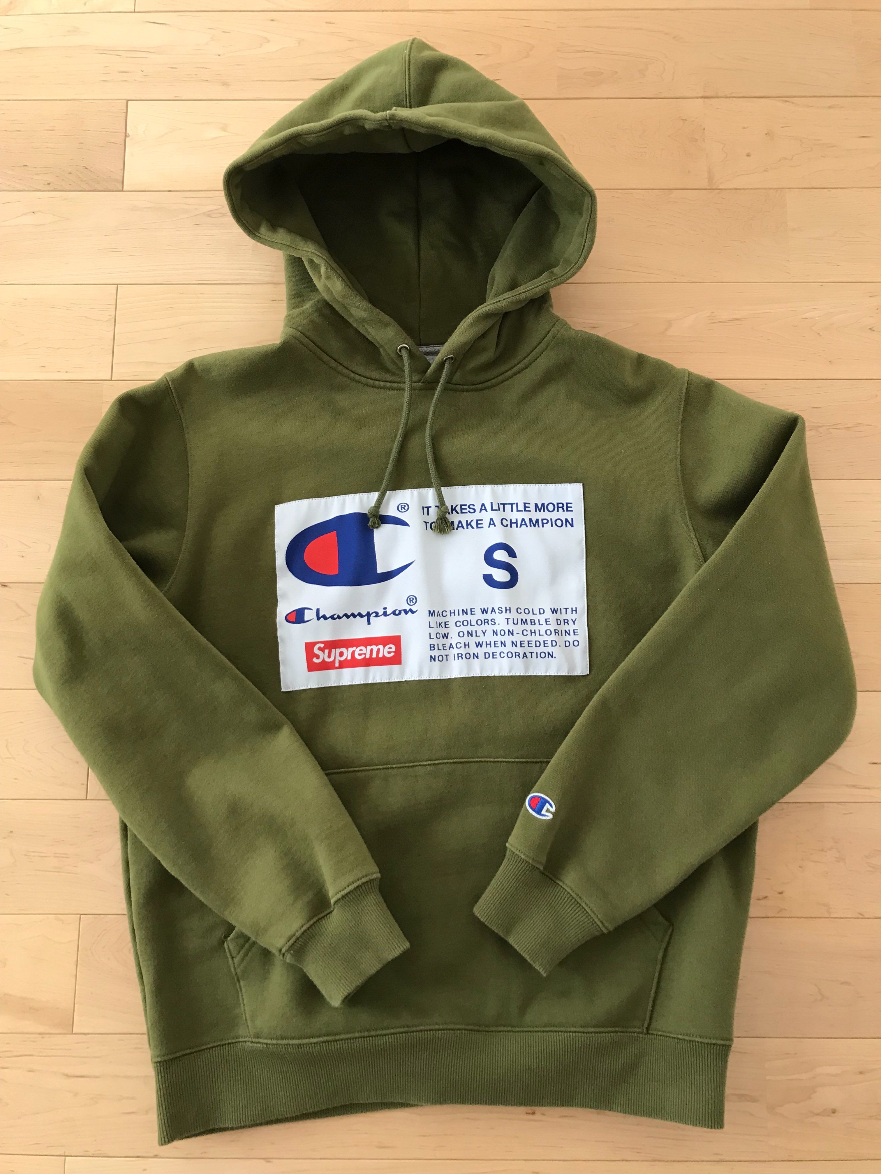 Supreme / Champion® Label Hooded Sweatshirt "Olive"