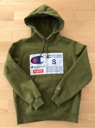 Supreme / Champion® Label Hooded Sweatshirt "Olive"