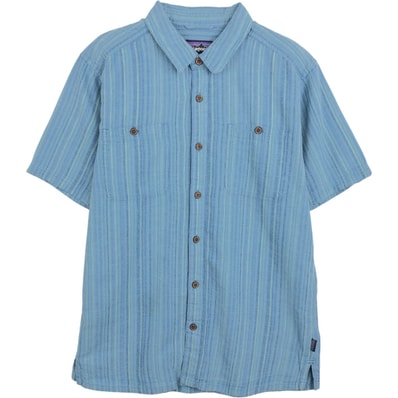 古着 パタゴニア Patagonia バックステップシャツ 53139SP16 ストライプ柄 半袖 コットン×ヘンプシャツ ボックスシャツ メンズM相当/eaa670040