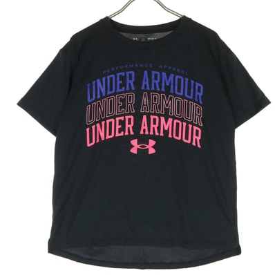 UNDER ARMOUR アンダーアーマー 英字プリント 半袖 丸首 Tシャツ M ブラック