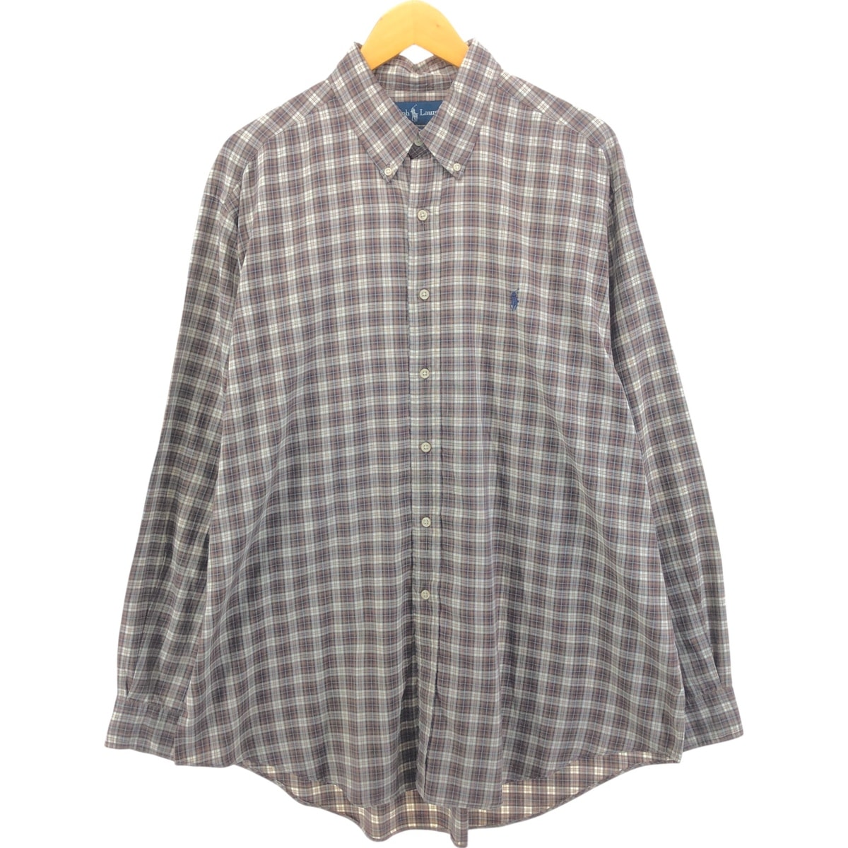 古着 ラルフローレン Ralph Lauren CLASSIC FIT クラシックフィット 長袖 ボタンダウンチェックシャツ メンズXL相当/eaa550417