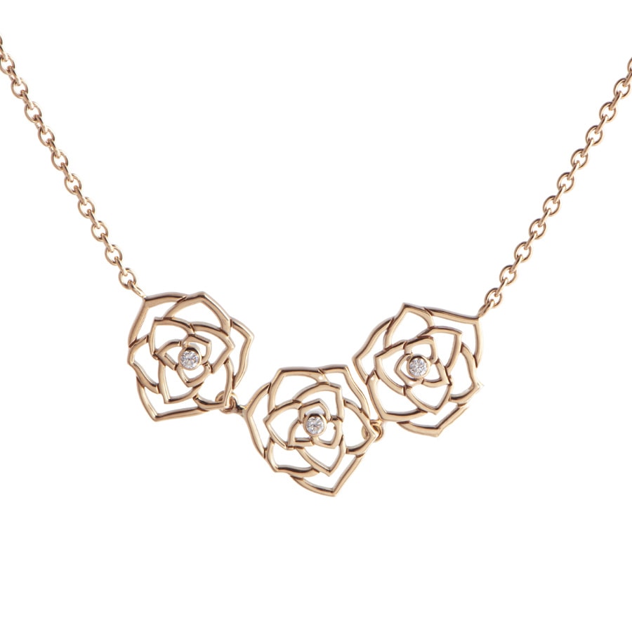 PIAGET ピアジェ ローズ ネックレス ペンダント K18PG ダイヤモンド ピンク ゴールド【中古】