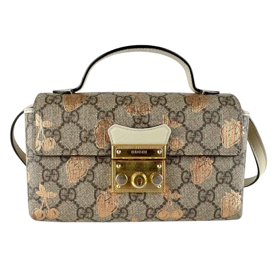 グッチ GUCCI ショルダーバッグ パドロック GGスプリームキャンバス ブラウン レディース 652683【中古】 z9350