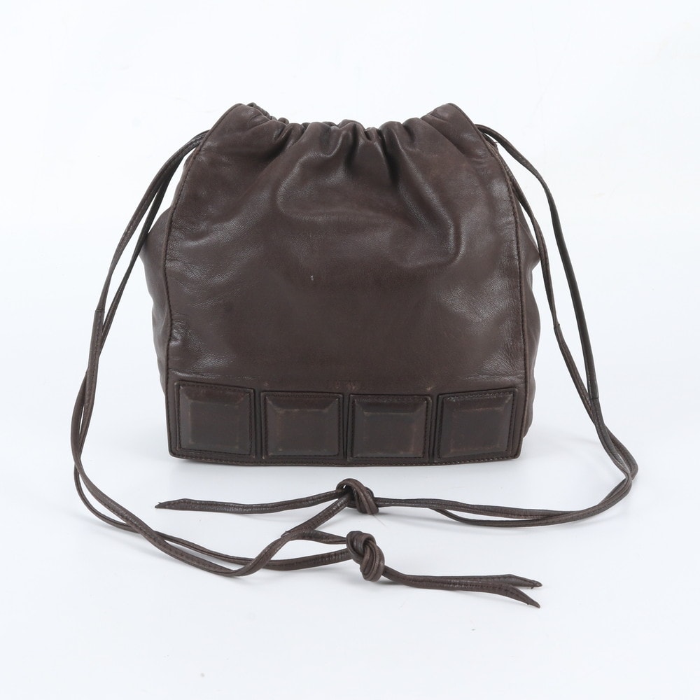 ■美品 ロエベ ナッパ 巾着ショルダーバッグ レザー