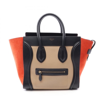 セリーヌ CELINE ラゲージ ミニショッパー ハンドバッグ バッグ レザー レザー レディース ブラック系 / ベージュ系 / レッド系 【中古】