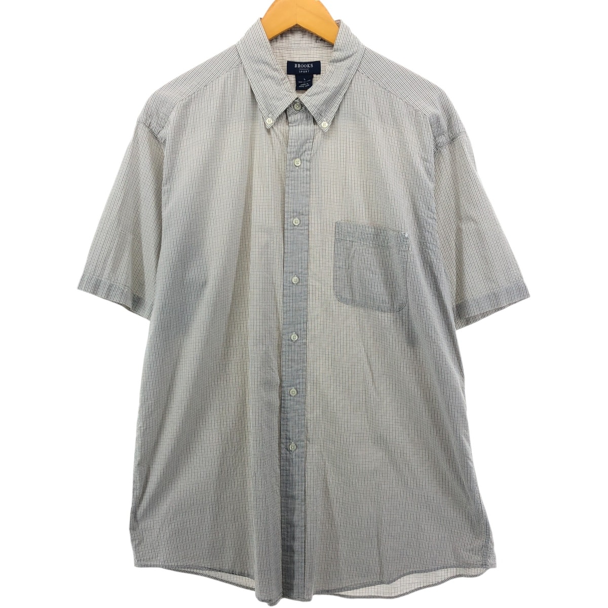古着 ブルックスブラザーズ Brooks Brothers SPORTS 半袖 ボタンダウン チェックシャツ メンズL相当/eaa551036
