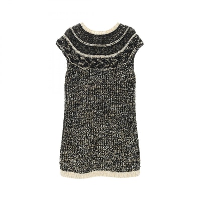 シャネル CHANEL ココマーク ワンピース 衣料品 トップス ウール レディース ブラック系 / ホワイト系 / ゴールド系 P61623K47214 【中古】