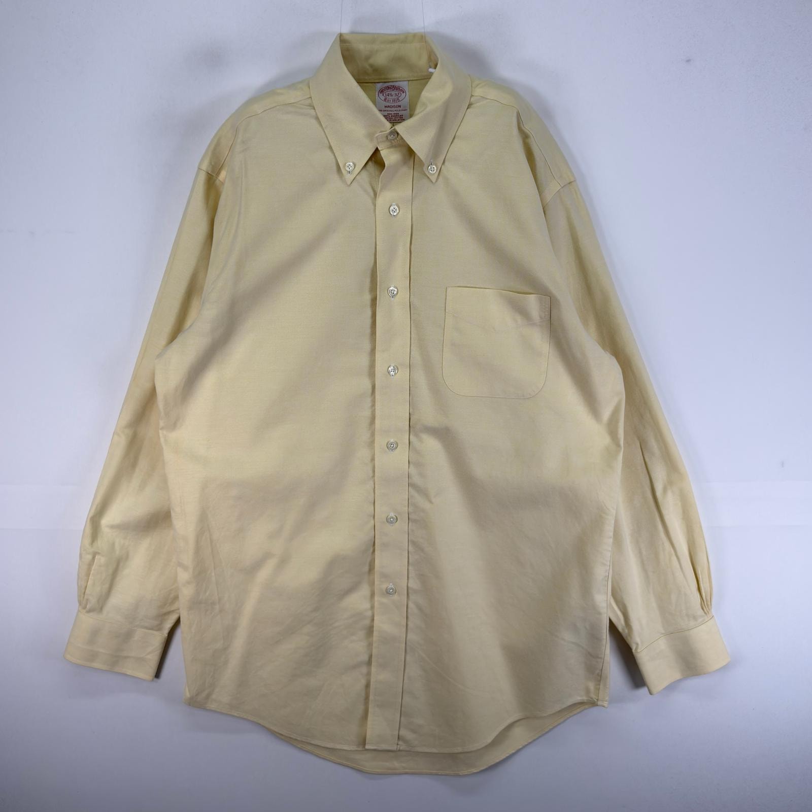 古着 ブルックスブラザーズ Brooks Brothers 長袖シャツ ボタンダウン MADISON S イエロー系 無地 メンズ