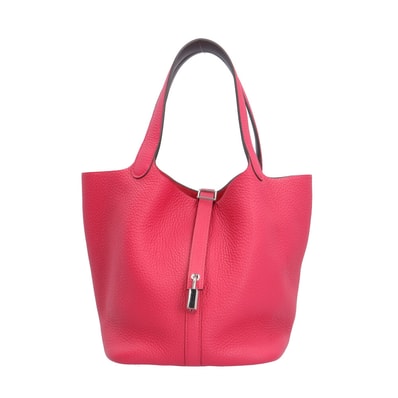 エルメス ピコタンロックMM ハンドバッグ レザー ピンク レディース HERMES 中古
