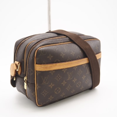 LOUIS VUITTON ルイ・ヴィトン モノグラム リポーターPM M45254 ショルダーバッグ ブラウン コーティングキャンバス レザー メンズ
