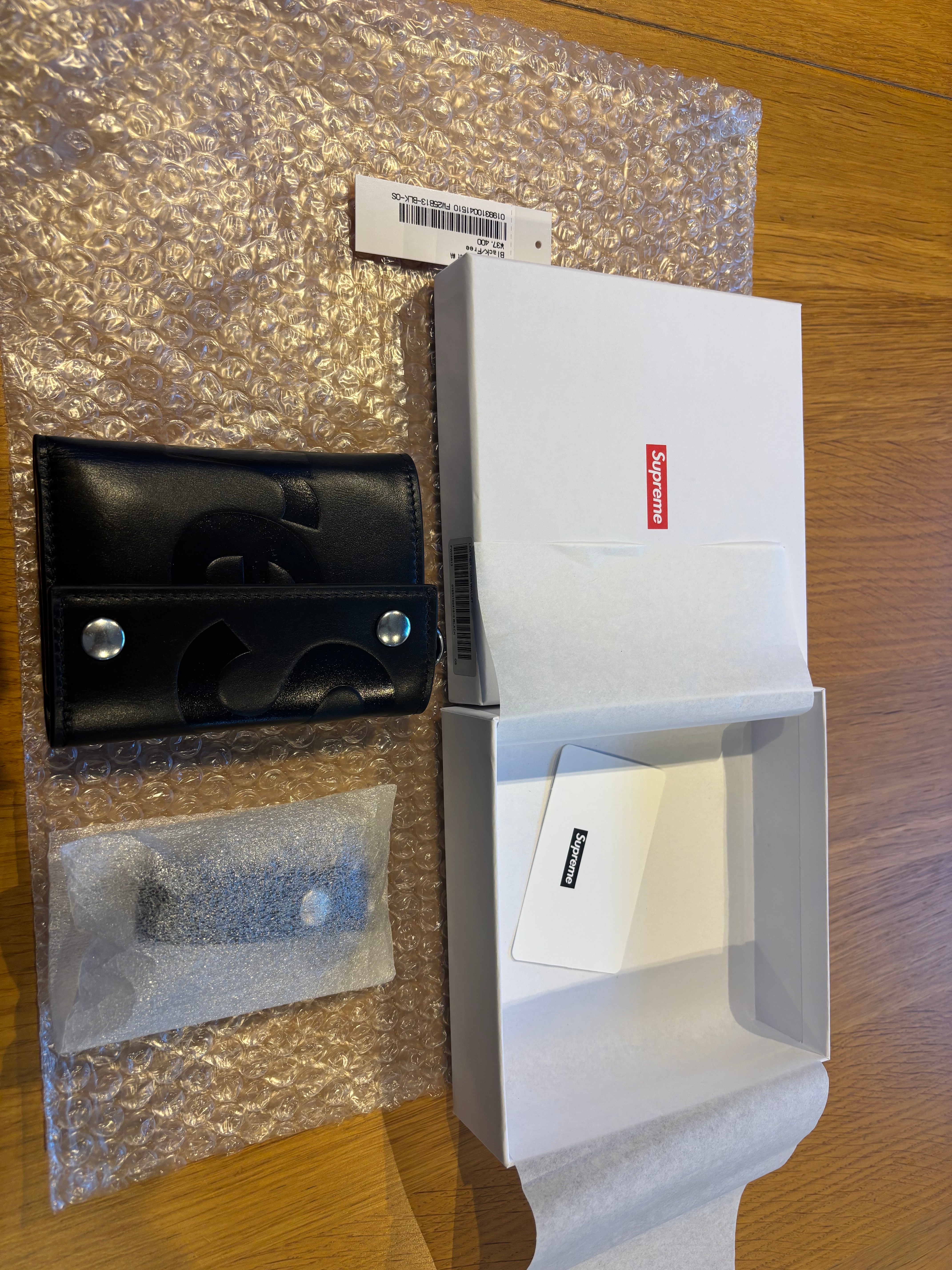 Supreme Leather Chain Wallet (25FW) "Black"