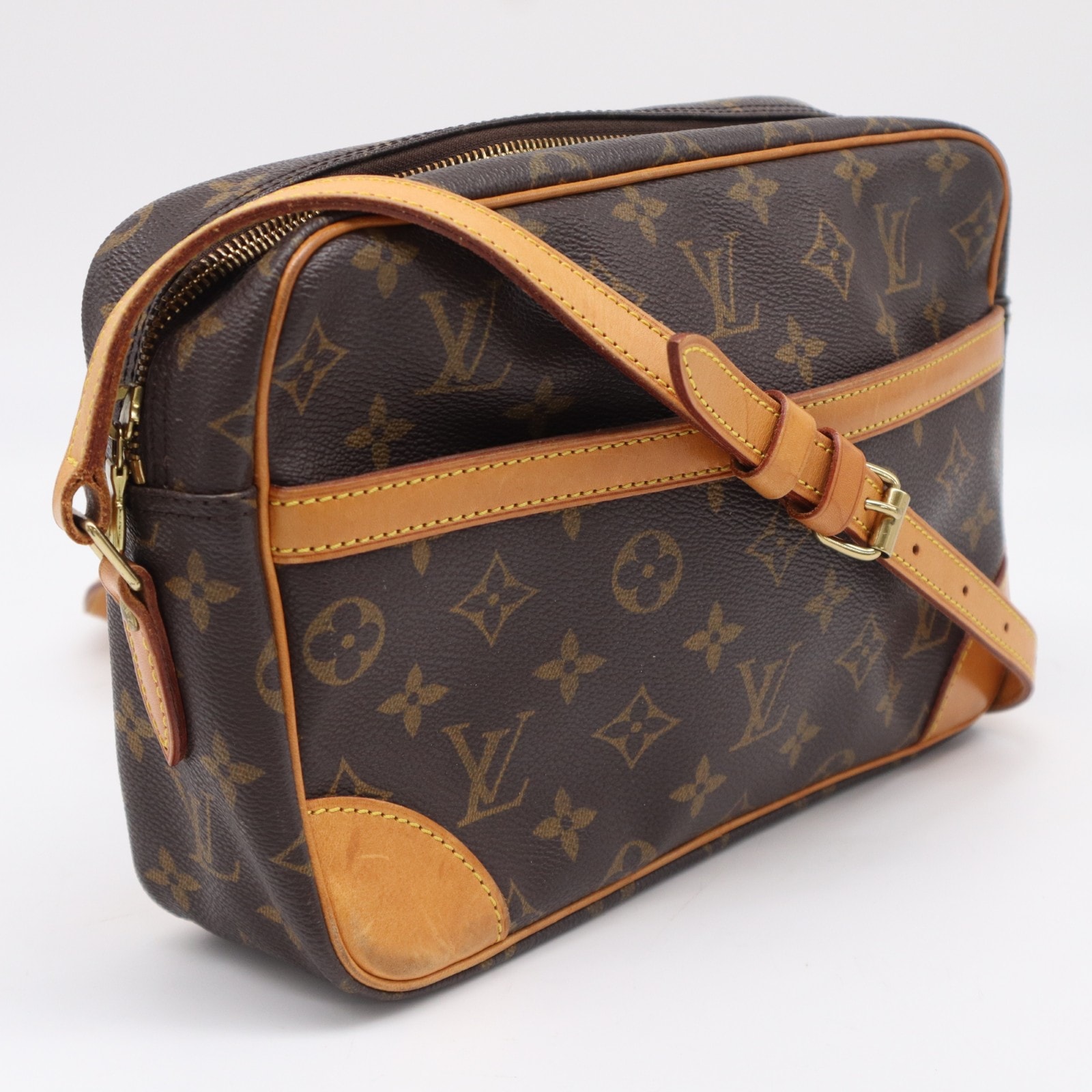 LOUIS VUITTON ルイ・ヴィトン モノグラム トロカデロ27 M51274 ショルダーバッグ ブラウン ベージュ コーティングキャンバス レザー レディース