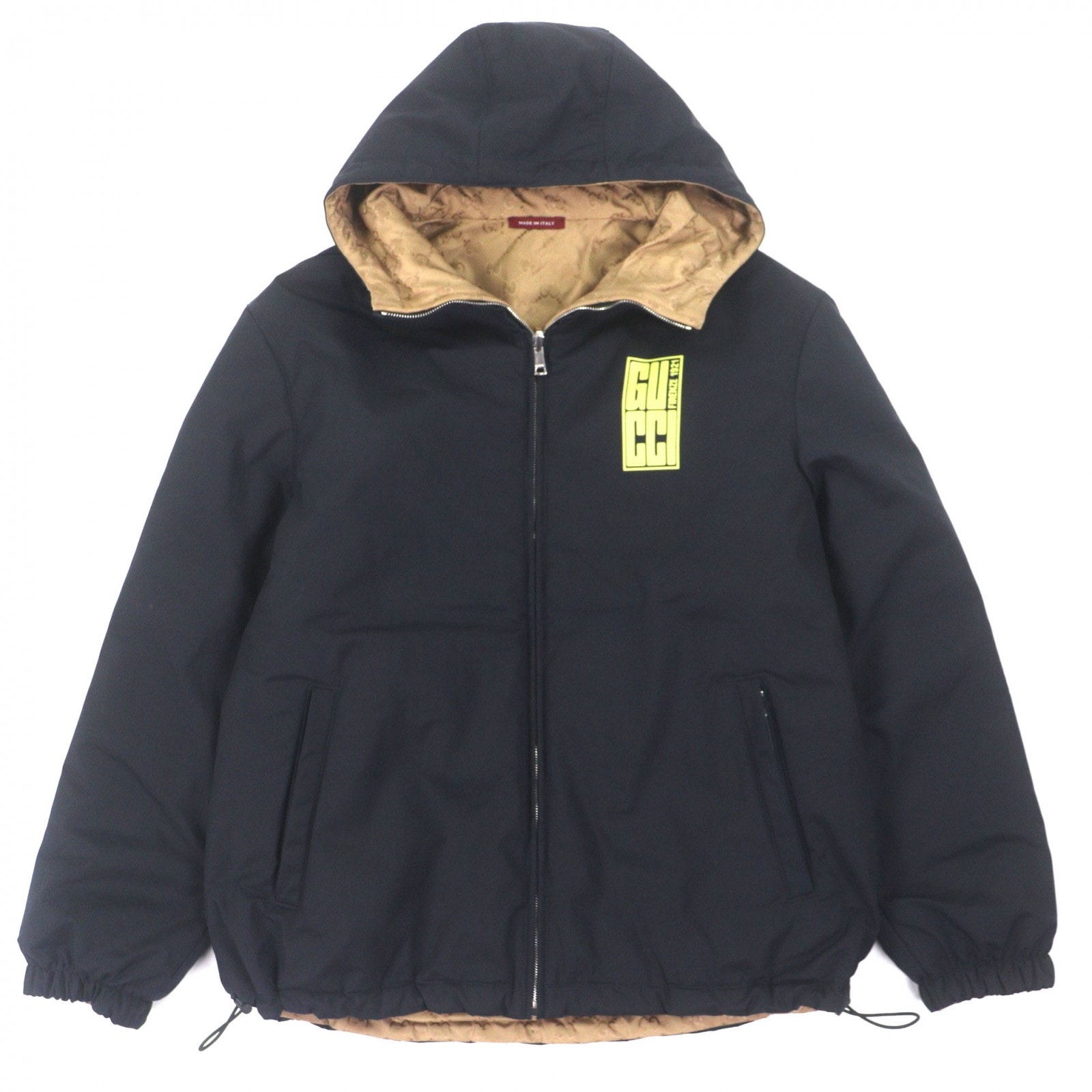 美品 グッチ マウンテンパーカー ネイビー メンズ 44 787200