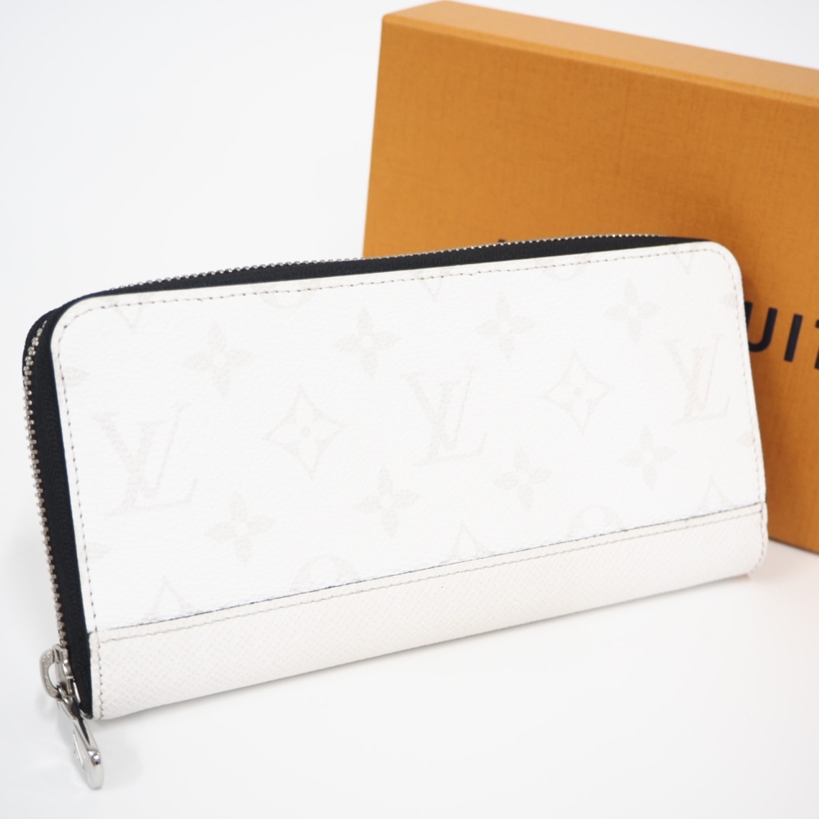 極美品 LOUIS VUITTON ルイ・ヴィトン タイガラマ ジッピーウォレット ホリゾンタル M14127 長財布 ホワイト グレー コーティングキャンバス レザー メンズ