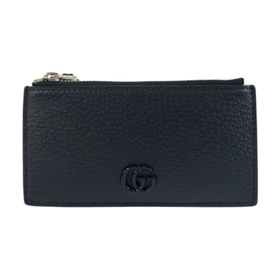超美品 GUCCI グッチ ダブルG 男女兼用 ブラック 黒 シルバー金具 レザー コインケース フラグメントケース カードケース 504161 【中古】