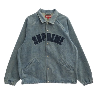 Supreme シュプリーム デニムジャケット 25SS Arc Denim Coaches Jacket Washed Indigo アーチロゴ デニム ウォッシュド インディゴ コーチジャケット インディゴブルー系 L【美品】【中古】