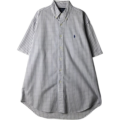 古着 ラルフローレン Ralph Lauren BLAKE 半袖 ボタンダウン チェックシャツ メンズM相当/eaa640921
